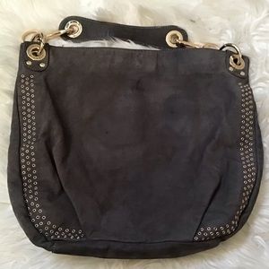 Rebecca Minkoff grey suede hobo bag